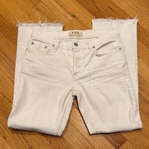 Free People We The Free Austen Straight Leg White Jeans Size 28